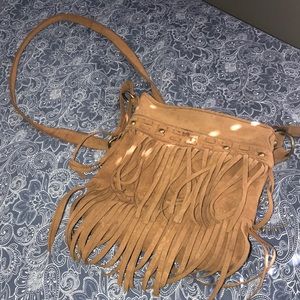 Frayed satchel bag